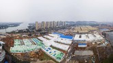 Rumah sakit Huoshenshan dan Leishenshan rencannya bisa menampung hingga 1.000 pasien. (Chinatopix via AP)
