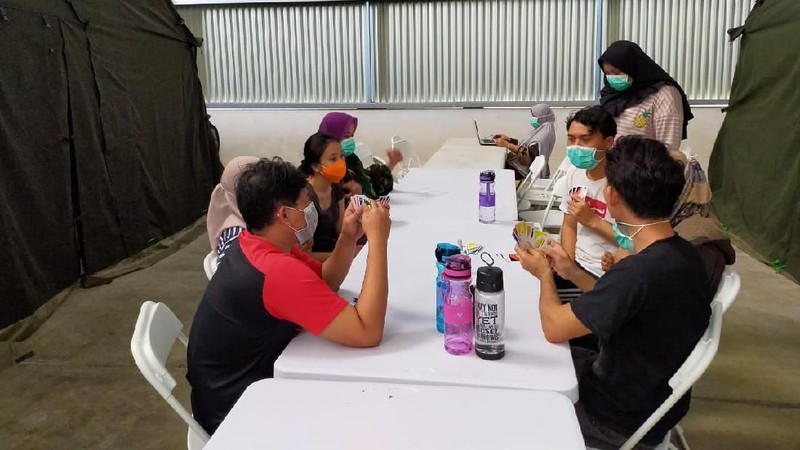 238 WNI dari Wuhan di Natuna yang baru saja dibawa pulang karena ada krisis virus Corona.