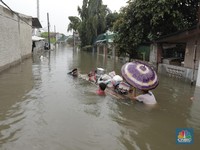 Kecamatan Periuk Tangerang Banjir, Ada yang Tergenang 3 Meter