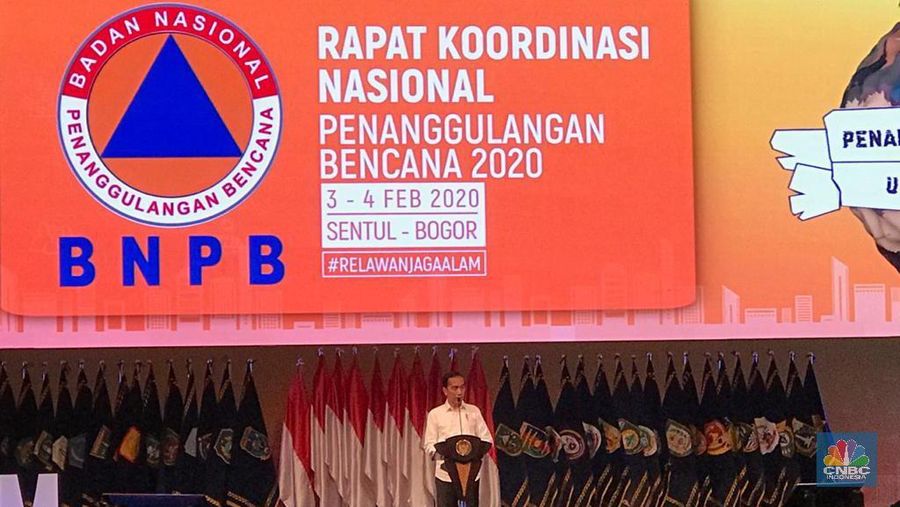 Demikian disampaikan Jokowi dalam Rapat Koordinasi Nasional Penanggulangan Bencana di Sentul, Bogor, Jawa Barat, Selasa (4/2/2020).