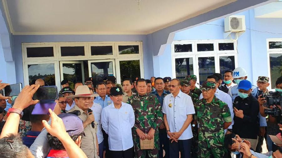 Kedatangan Prabowo dan Terawan bertujuan untuk meninjau observasi 238 WNI asal China yang dikarantina di kawasan itu