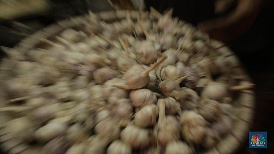 Gegara Virus Corona, Bawang Putih Meroket Naik. (CNBC Indonesia/Tri Susilo)