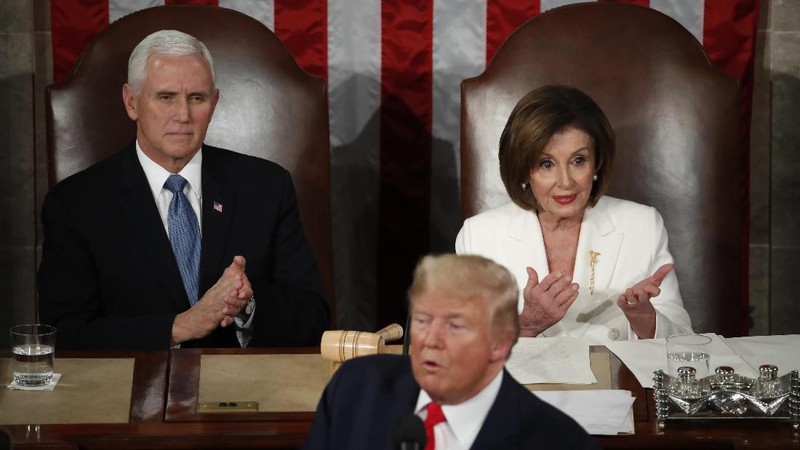 Donald Trump dan politisi AS yang juga Ketua DPR Nancy Pelosi tak bisa menyembunyikan ketidaksukaan satu sama lain.