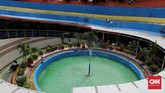 Panjang terowongan sekitar 24 meter, lebar dalam 8,10 meter, dan lebar luar 10,10 meter. Antara Stasiun Kota dan Museum Bank Mandiri terdapat taman. (CNN Indonesia/Safir Makki)