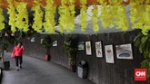 Area itu merupakan tempat penyeberangan. Air mancur yang semula berada di sebelah selatan taman dipindah ke tengah area penyeberangan. (CNN Indonesia/Safir Makki)