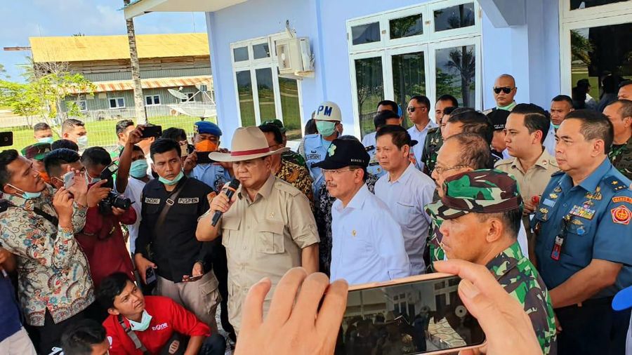 Kedatangan Prabowo dan Terawan bertujuan untuk meninjau observasi 238 WNI asal China yang dikarantina di kawasan itu