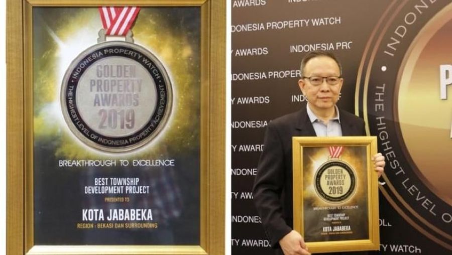 Kota Jababeka Group meraih penghargaan di ajang Golden Property Award 2019 kategori Best Township Development Project.