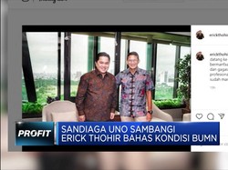 Temui Erick Thohir, Kira-kira Apa yang Dibahas Sandiaga Uno?