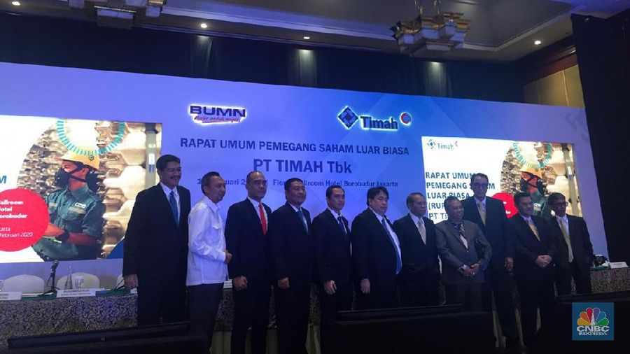 RUPSLB PT Timah Tbk di Hotel Borobudur. (CNBC Indonesia/Monica Wareza)