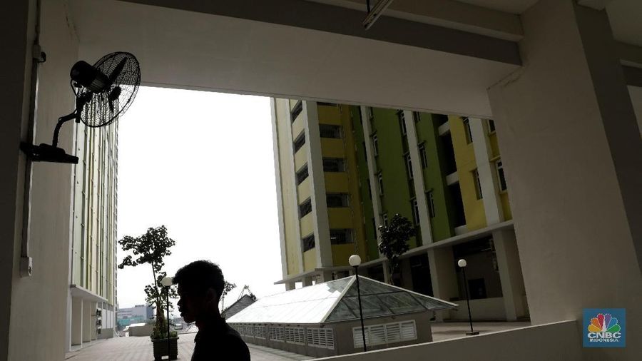 Suasana Perumahan Rusunawa Pasar Rumput yang Belum dihuni Oleh Warga.