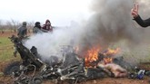 Aksi saling balas serangan antara pemberontak dibantu Turki dan pasukan Suriah dan Rusia terus terjadi. (Omar HAJ KADOUR / AFP)