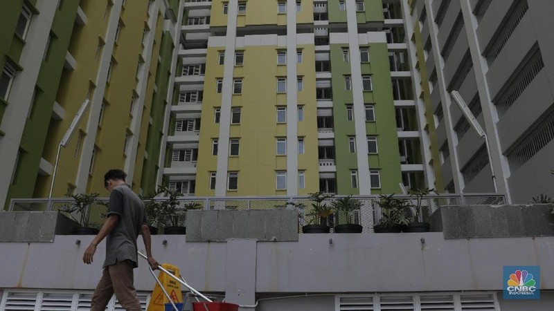 Suasana Perumahan Rusunawa Pasar Rumput yang Belum dihuni Oleh Warga.