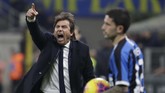 Selepas pertandingan, pelatih Inter Antonio Conte mengkritik penampilan Napoli yang dianggap terlalu bertahan di sepanjang laga. (AP Photo/Luca Bruno)