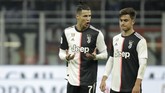 Skor 1-1 menjadi hasil akhir leg pertama semifinal Coppa Italia antara AC Milan dan Juventus. Kedua kesebelasan akan kembali bertemu di Stadion Juventus, 4 Maret 2020. (AP Photo/Luca Bruno)