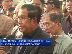 Perdana Menteri Kamboja Sambut Penumpang MS Wasterdam