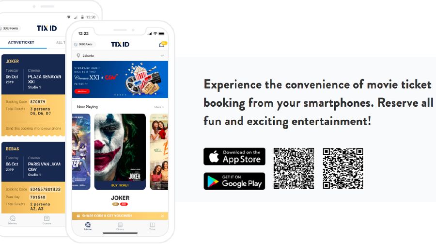 Tix ID, platform tiket bioskop online Indonesia berinvestasi di PounchNATIOAN, startup hiburan Singapura.