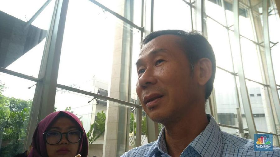 Michael Tjoa Schroder di Wisma Mulia, Kantor OJK. (CNBC Indonesia/Cantika Dinda)