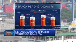 Neraca Dagang RI Masih Tekor USD 864 Juta
