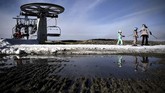 Pemandangan latihan ski di Resor Luchon-Superbagneres. (Anne-Christine POUJOULAT / AFP) (Anne-Christine POUJOULAT / AFP)