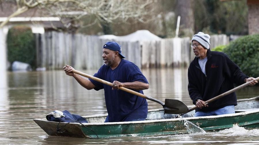 Mississipi, negara bagian Amerika Serikat (AS) terendam banjir karena meluapnya Sungai Pearl.
