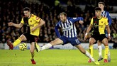 Watford berbagi angka dengan Brighton & Hove Albion usai bermain imbang 1-1 di Stadion AMEX, 8 Februari. (Adam Davy/PA via AP)