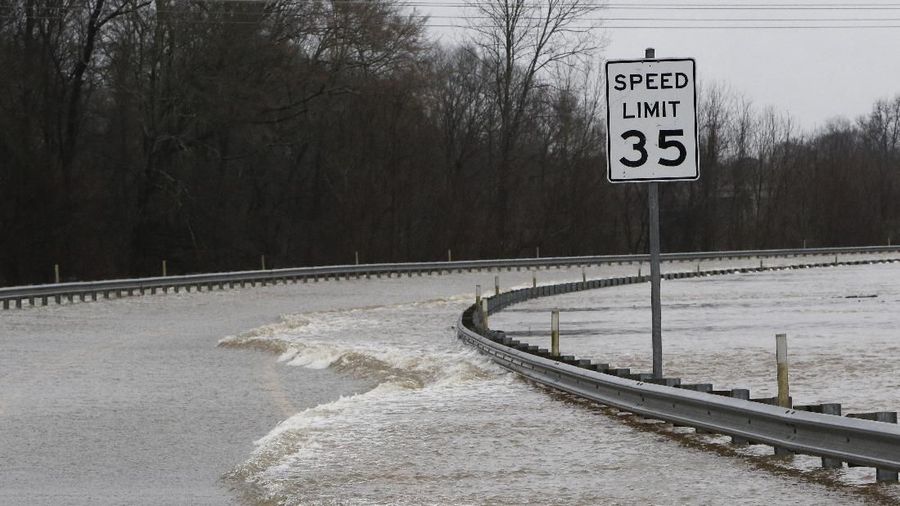 Mississipi, negara bagian Amerika Serikat (AS) terendam banjir karena meluapnya Sungai Pearl.
