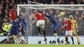 Proses gol Manchester United Harry Maguire ke gawang Chelsea pada menit ke-66. (AP Photo/Ian Walton)