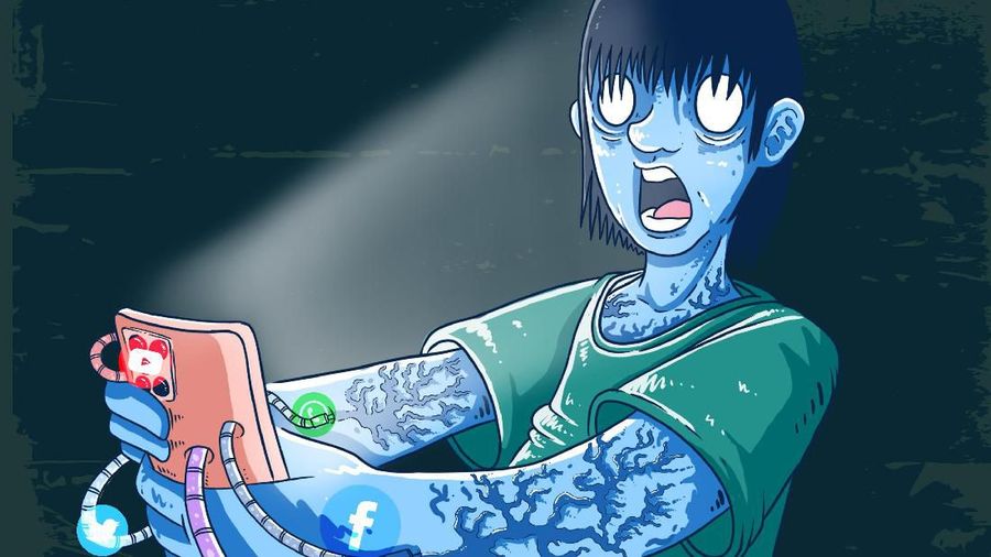 Infografis/Berbahaya! ini efek samping bermain Sosmed/Aristya Rahadian Krisabella