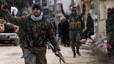 Saat ini wilayah utara Aleppo dikuasai oleh pasukan Turki dan milisi Suriah yang bersekutu dengan mereka. (SANA via AP)
