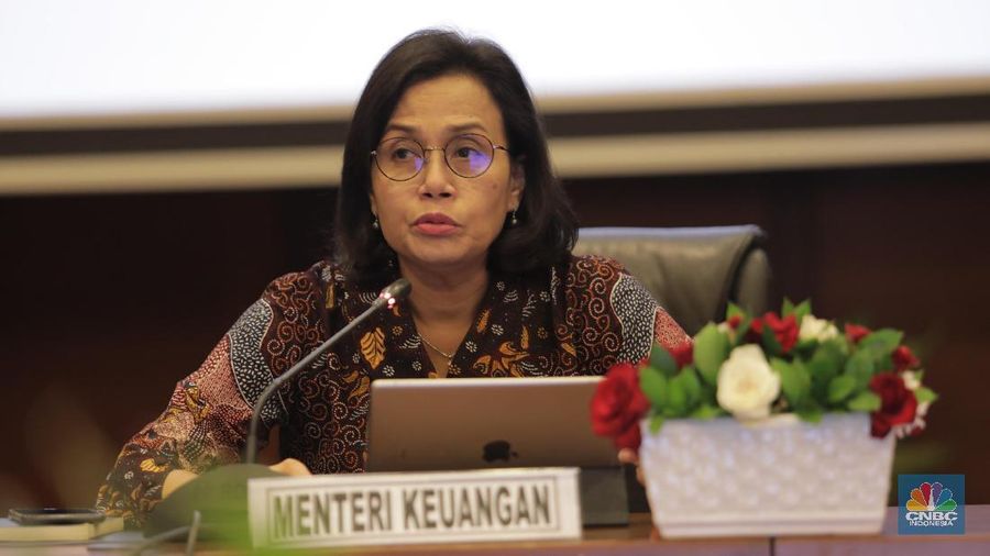 Menteri Keuangan Sri Mulyani saat Konferensi pers APBN KiTa. (CNBC Indonesia/Tri Susilo)