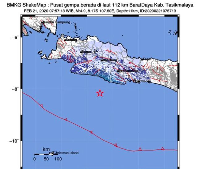 Breaking News Tasikmalaya Diguncang Gempa Magnitudo 4 9