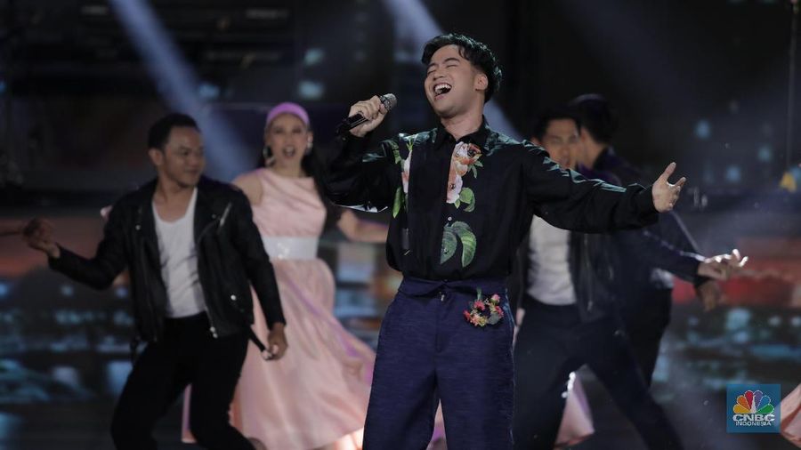 Vidi Aldiano dalam acara bertajuk Korean Wave in Love. (CNBC Indonesia/Tri Susilo)