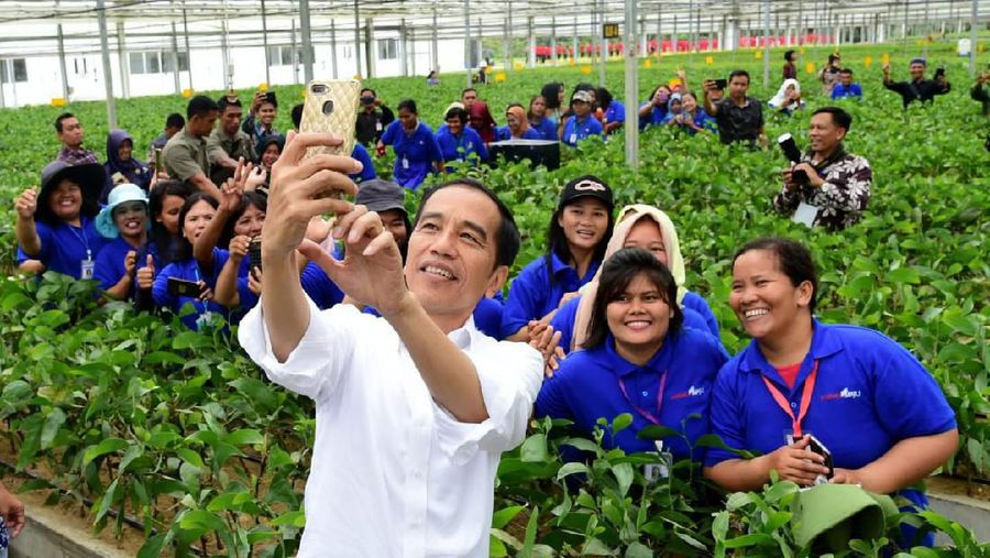 Presiden Joko Wododo meresmikan fasilitas produksi rayon dan benang terintegrasi PT Asia Pacific Rayon (Biro Pers Sekretariat Presiden/Muchlis Jr)