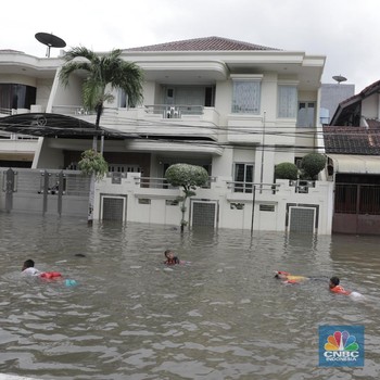 Penampakan Banjir Merendam Perumahan Green Garden