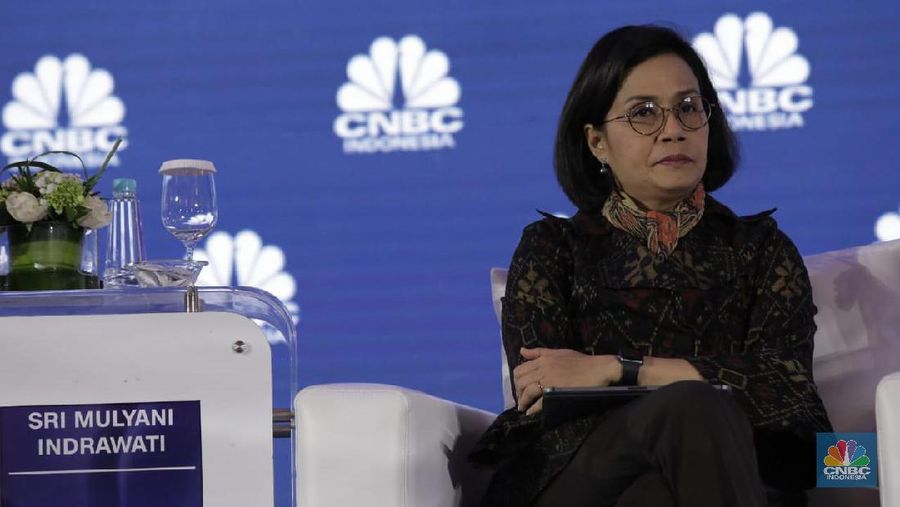 Menteri Keuangan RI, Sri Mulyani di acara CNBC Indonesia Economic Outlook 2020 di The Ritz Carlton Ballroom, Pasific Place, Jakarta, Rabu 26/2/2020. (CNBC Indonesia/Tri Susilo)