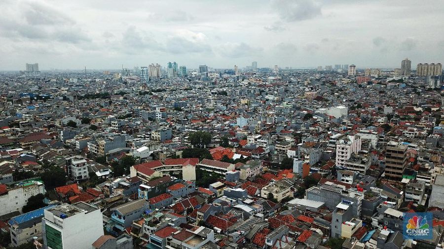 Suasana pemukiman padat penduduk di Kawasan Jakarta, Rabu (26/2/2020). (CNBC Indonesia/Andrean Kristianto)