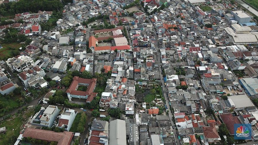 Suasana pemukiman padat penduduk di Kawasan Jakarta, Rabu (26/2/2020). (CNBC Indonesia/Andrean Kristianto)
