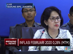 BPS Catat Inflasi Februari 2020 Capai  0,28% (mtm)