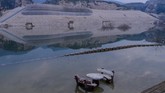 Kebanyakan penduduk telah pindah ke kota baru, Yeni Hasankeyf di bukit dekat lokasi lama yang nanti akan berada di tepi danau hasil bendungan tersebut. (BULENT KILIC / AFP)