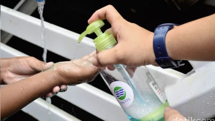 Hand sanitizer. (Detikcom: Rima Olyvia)