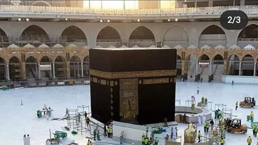Wabah virus corona juga meneror kawasan Masjidil Haram. Kakbah sempat dikosongkan pada Kamis (5/3). (Dok: Haramain Info)
