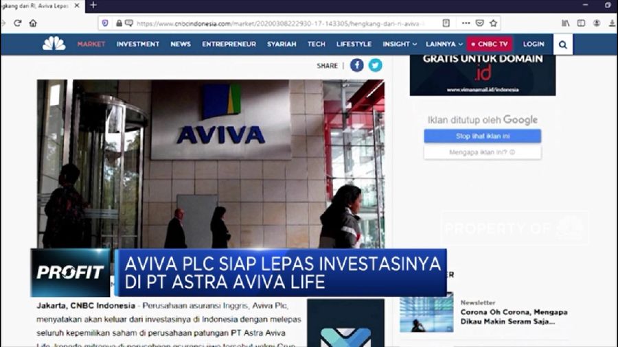 Pecah Kongsi, Aviva Hengkang dari Astra Aviva Life(CNBC Indonesia TV)