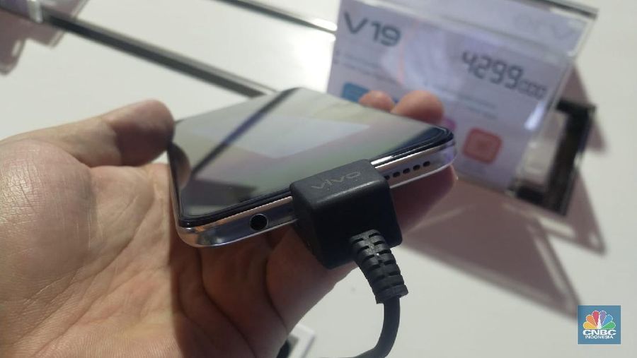Peluncuran ponsel flagship terbaru yakni Vivo V19 di Indonesia pada hari ini, Selasa (10/3/2020). (CNBC Indonesia/ Arif Budiansyah)