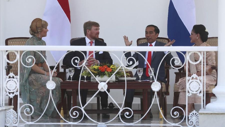 Presiden Jokowi melakukan pertemuan bilateral dengan Raja Belanda, Willem Alexander dan Ratu Maxima Zorreguieta Cerruti di Istana Kepresidenan Bogor.