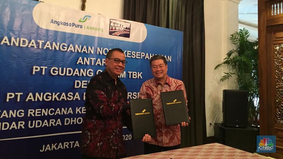 MoU AP I dan Gudang Garam terkait pengelolaan Bandara Kediri di Plataran, Menteng. (CNBC Indonesia/Monica Wareza)