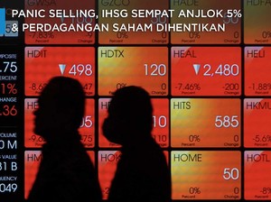 Panic Selling, IHSG Anjlok 5% & Perdagangan Saham Dihentikan