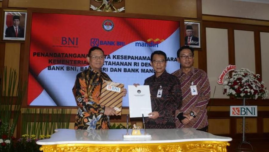 Kementerian Pertahanan RI memperkuat kerjasamanya dengan bank-bank milik negara (Himbara), salah satunya bank BNI.