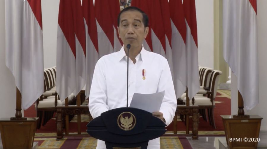Simak penjelasan Jokowi dalam keterangan pers di Istana Kepresidenan Bogor, Jawa Barat, Senin (16/3/2020).