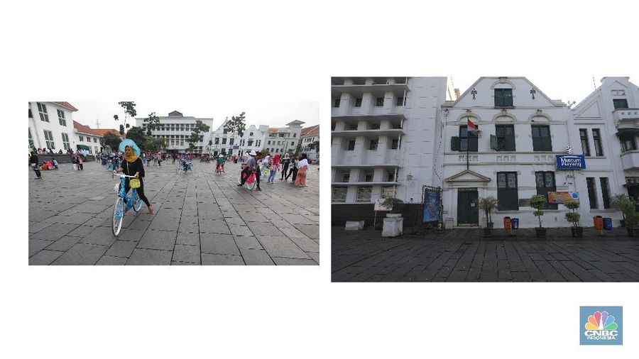 Kota tua yang biasanya dipadati pengunjung kali ini tampak kosong dari keramaian. Ini lantaran objek wisata bersejarah ini sedang tutup sementara.
