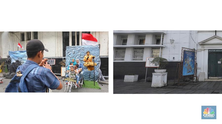 Kota tua yang biasanya dipadati pengunjung kali ini tampak kosong dari keramaian. Ini lantaran objek wisata bersejarah ini sedang tutup sementara.